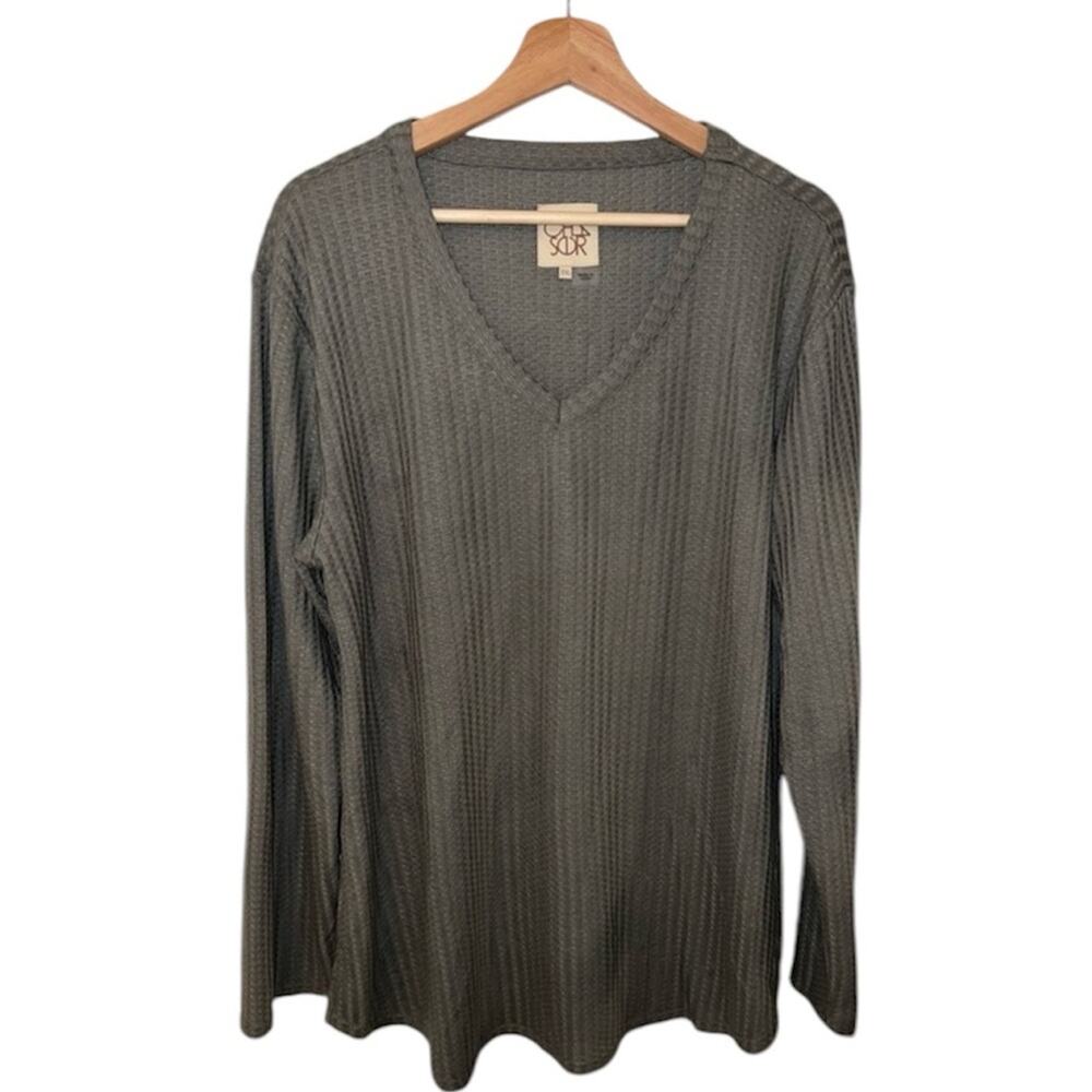 NWOT CHASER Long Sleeve Waffle Thermal Purple Shirt Top Size XXL